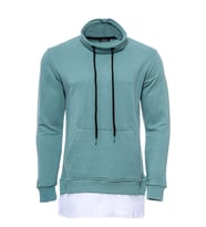 Point Collar T-Shirt Detailed Green Men's Sweatshirt - Wessi (Yeşil)