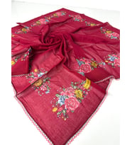 Oyalı Organik Pamuklu Yazma - 06084 (Bordo)