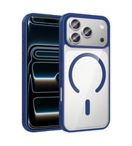 iPhone 17 Pro Kılıf M-safe Wireless Şarj Özellikli Silikon Ege Kılıf (Lacivert)