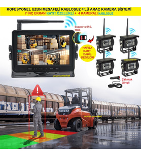 KARAVAN KAMERA SETİ (7 İNÇ EKRAN HAFIZA KART KAYIT ETME+4 KAMERA KABLOSUZ)