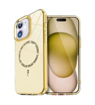 Newface Apple iPhone 12 Live Diamond Magsafe Kapak - Sarı