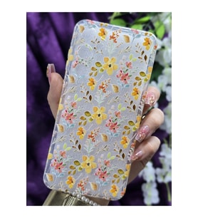 Samsung Galaxy A25 Uyumlu Renkli Çiçekler Desenli Şeffaf Telefon Kılıfı