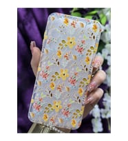 Samsung Galaxy A25 Uyumlu Renkli Çiçekler Desenli Şeffaf Telefon Kılıfı