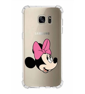 Samsung Galaxy S7 Edge  Köşe Korumalı Antişok Kapak Minnie Mouse Tasarımlı Şeffaf  Kılıf