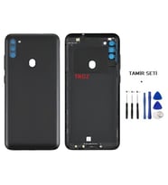 Samsung Galaxy M11 - SM-M115 FULL Kasa Arka Kapak Takım SİYAH - TAMİR SETİ