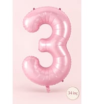 2 Pembe Rakam Balon 34 inç 2 Yaş Balonu