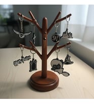 Riva Self Harry Potter Tutkunlarına Özel 3D Anahtarlık - Büyücülük Dünyası Aksesuarı (Siyah - Beyaz)
