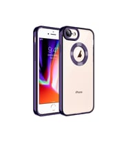 Apple iPhone SE 2020 Uyumlu Kılıf Kamera Korumalı Logo Gösteren Zore Omega Kapak (Koyu Mor)