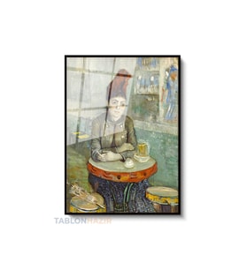 Dikey Çerçeveli Cam Vangogh 85 Modern Ev Dekoru Duvar Sanatı Ev Ofis Tablosu (Siyah)
