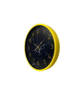 Sarı 36 Cm Mermer Desenli Duvar Saati (Standart)