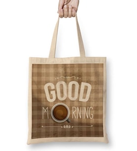 Coffee Good Morning Bez Çanta Uzun Saplı