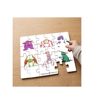 Enteresan Canavarlar Tasarımlı 24 Parça Ahşap Çocuk Puzzle MPK1026