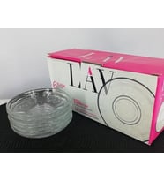 Lav 20020OPT Cam Çay Tabağı Seti 6'lı (Beyaz)