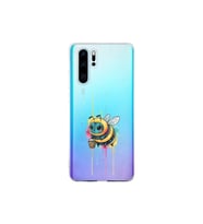Huawei P30 Pro ile uyumlu Splash arı tasarımlı şeffaf silikon kılıf