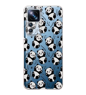 Xiaomi Mi 12t Pro  Kamera korumalı Kapak Panda Tasarımlı  Şeffaf Kılıf