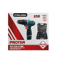 Proter PST 352 Kit Çift Akülü 2 Ah Darbeli Vidalama Makinesi + 52 Parça Setli