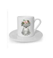 Koala Baskılı Beyaz Türk Kahvesi Fincanı