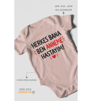 Herkes bana ben anneme hastayım Kısa Kollu Bebek Body %100 Pamuk