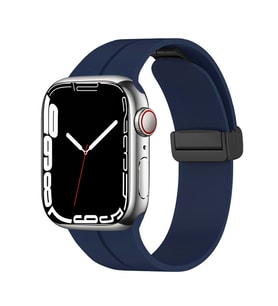 Apple Watch 7 41mm Uyumlu Kordon Silikon Metal Mıknatıslı Toka Zore KRD-84 Kayış