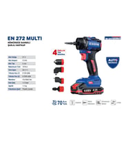 EXEN EN 272 MULTi - 21V 2Ah 70N.m Kömürsüz Darbeli Şarjlı Matkap (4 Fonksiyonlu)