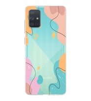 Samsung Galaxy A71 Uyumlu Kapak Karışık Renkler Tasarımlı Şeffaf Silikon Kılıf