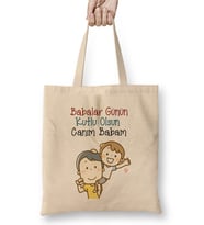 Babalar Günü Babaya Hediye 004 Bez Çanta Uzun Saplı
