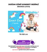 KİŞİYE ÖZEL FOTOĞRAFLI VE İSİMLİ DOĞUM GÜNÜ BRANDA AFİŞ VİNİL - ÇOCUK BEBEK