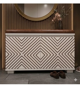 PORTA 80 cm Minderli Oturaklı Ayakkabılık 2 Kapaklı Beyaz Ayakkabı Dolabı Beyaz Deri Puflu Bench