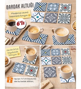 Dekoratif Desenler 17 7x7 – 6’lı Set Dekoratif Kare Tasarım