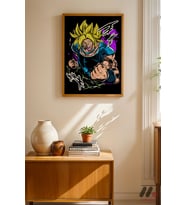 Dragon Ball Füzyon Savaşçı Poster, Ahşap Çerçeveli Duvar Tablosu - Anime Severlere