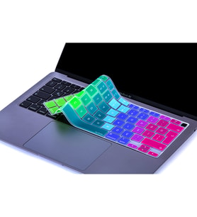 McStorey Macbook Air M1 ile Uyumlu Klavye Koruyucu TouchID A2179 A2337 Türkçe Baskılı Dazzle (Pembe-Fuşya)