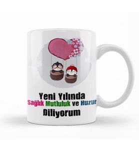 Yeni Yıl Hediyesi Mutlu Yıllar 04 Kupa Bardak Porselen