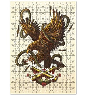 Cakapuzzle Kartalı Yılan Savaşı Görseli Puzzle Yapboz MDF (Ahşap) (120 Parça)