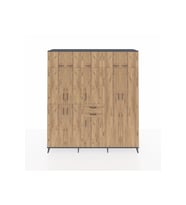 Hyperion Gardrop 10 Raflı 2 Çekmeceli 3 Askılı 220x44x243 Antrasit-Çam/Çam