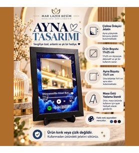 Dünyanın En Güzel Kızı – Aynalı Spotify Çerçeve makyaj aynası çerçeve Sevgiliye anlamlı hediye