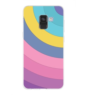 Samsung Galaxy A8 (2018)  Kapak Renk Cümbüşü Tasarımlı Şeffaf Silikon Kılıf