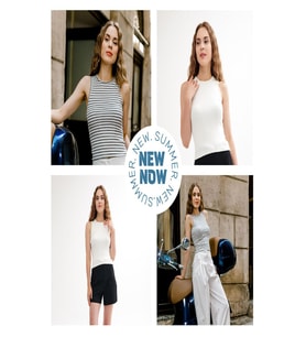 2 Adet Halter Yaka Fitilli Fitted Askılı Tişört (Siyah - Beyaz)