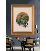 Altın Varaklı  Çerçeveli Paspartulu Tablo ndd1079 (Gold)
