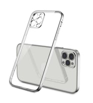iPhone 12 Pro Kılıf Gbox Matte Electroplated Silikon (Gümüş)