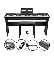 Jwin Sapphire SDP-110 Çekiç Aksiyonlu 88 Tuşlu Dijital Piyano + Tabure - Siyah