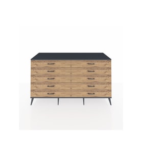 Kronos Konsol 10 Çekmeceli  176x59x99 Aytaşı-Antrasit/Çam