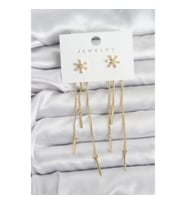Mey İthalat® Çiçek Model Gold Pirinç Sallantılı Kadın Küpe