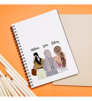 Kız Arkadaşlar Tesettürlü - Açık Tasarımlı Defter Kişiye Özel