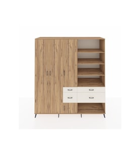 Kronos Dolap 14 Raflı 4 Çekmeceli 4 Kapaklı 220x59x243 Çam-Çam/Aytaşı