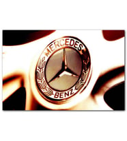 Cakatabloo Mercedes Benz Logo ve Altın Işıltılar MDF Tablo