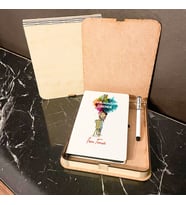 Görsel Sanatlar Öğretmeni Ahşap Kutulu Defter Kalem Set