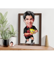 BK Gift Kişiye Özel Amerikan Futbolcusu Karikatürlü 3D Ahşap Tablo-14, Sevgiliye Hediye, Arkadaşa Hediye, Doğum Günü Hediyesi