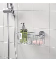 Duş Sepeti IKEA Vantuzlu MeridyenDukkan çinko kaplama 24x11 cm Çelik, Galvanizli, Banyo Duvar Rafı (Metal)