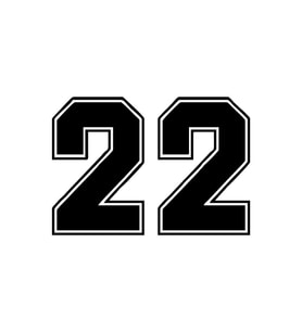 Dış Kontürlü 22 Numara Sayısı Sticker Yapıştırma