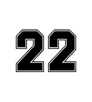 Dış Kontürlü 22 Numara Sayısı Sticker Yapıştırma